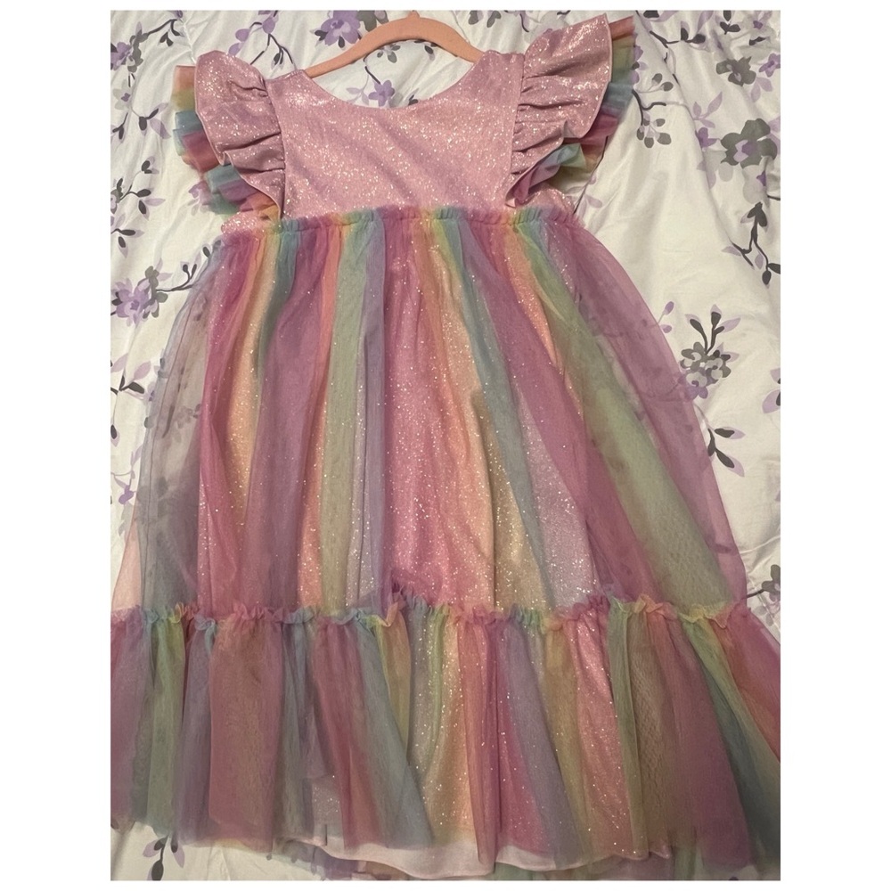 American Girl Bitty Baby Rainbow Tulle Party dress NWOT in Size 6.